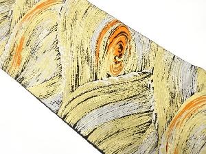 アンティーク　波に渦潮模様織り出し袋帯（着用可）